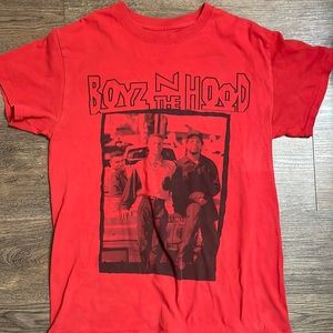 Red and Black boyz N the hood graphic t-shirt